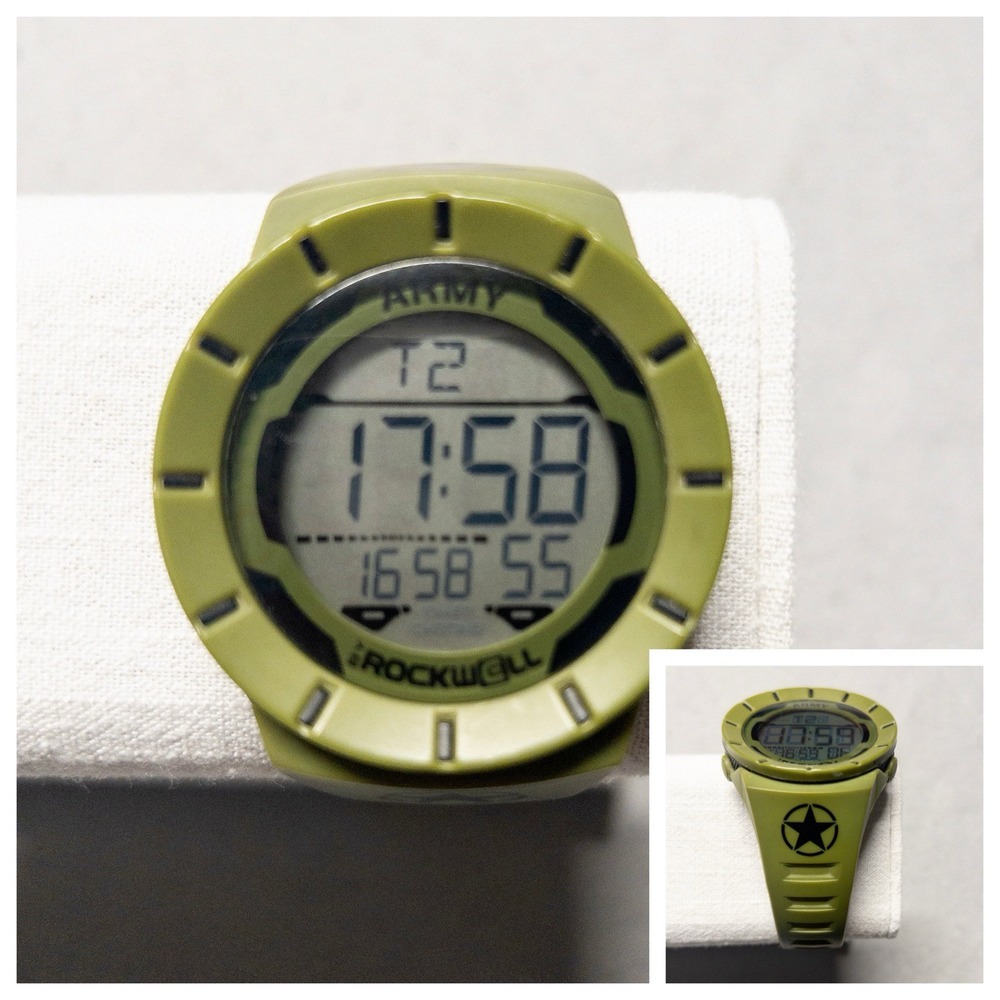 Rockwell Coliseum Army Edition‎ Watch OD Green & Black 49mm 10ATM Glow